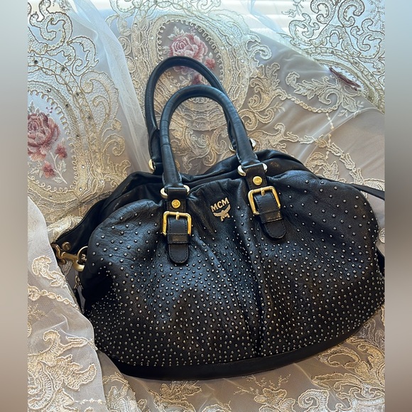 MCM Goddess 3-Way black 100% Genuine leather Bag Cross-bodyshoulder/ tote bag
